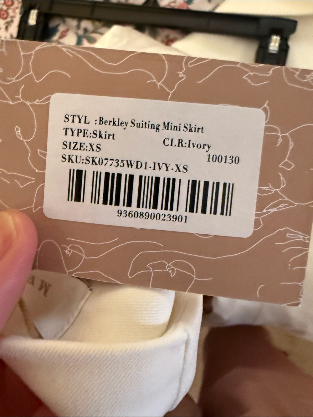 NWT Meshki Ivory Pleated Mini Skirt size XS - Picture 6 of 6